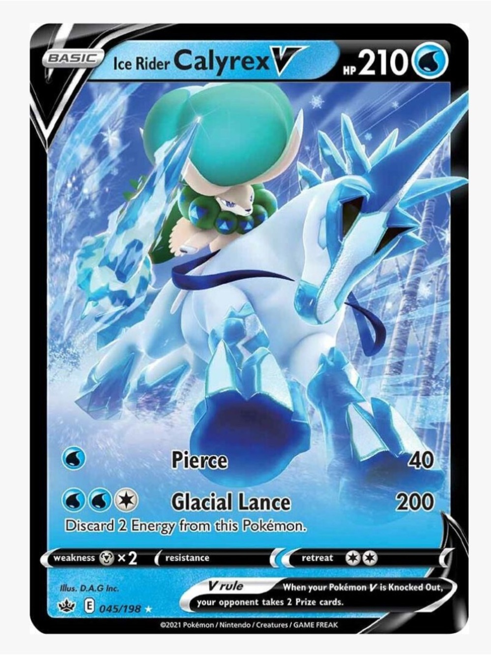 Ice Rider Calyrex V SWSH06: Chilling Reign Pokemon Trading Card